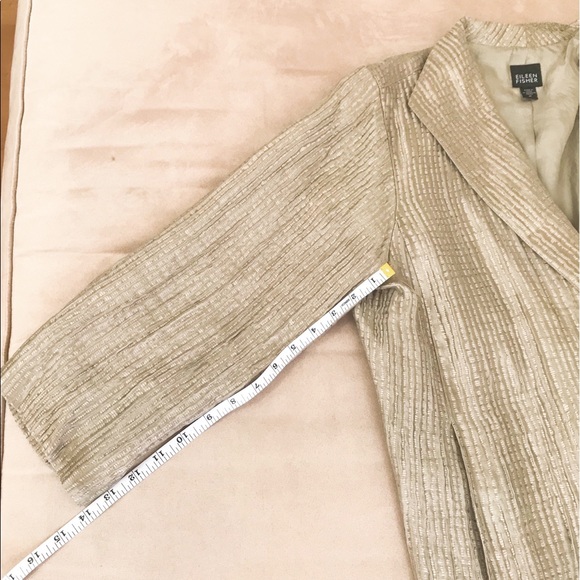 Eileen Fisher Silk Textured Open Front Blazer - Picture 11 of 11